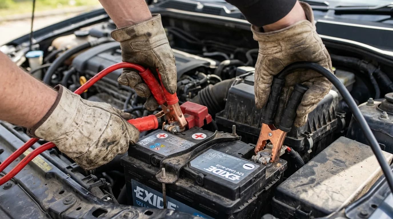 demarrer voiture batterie morte cables intervention